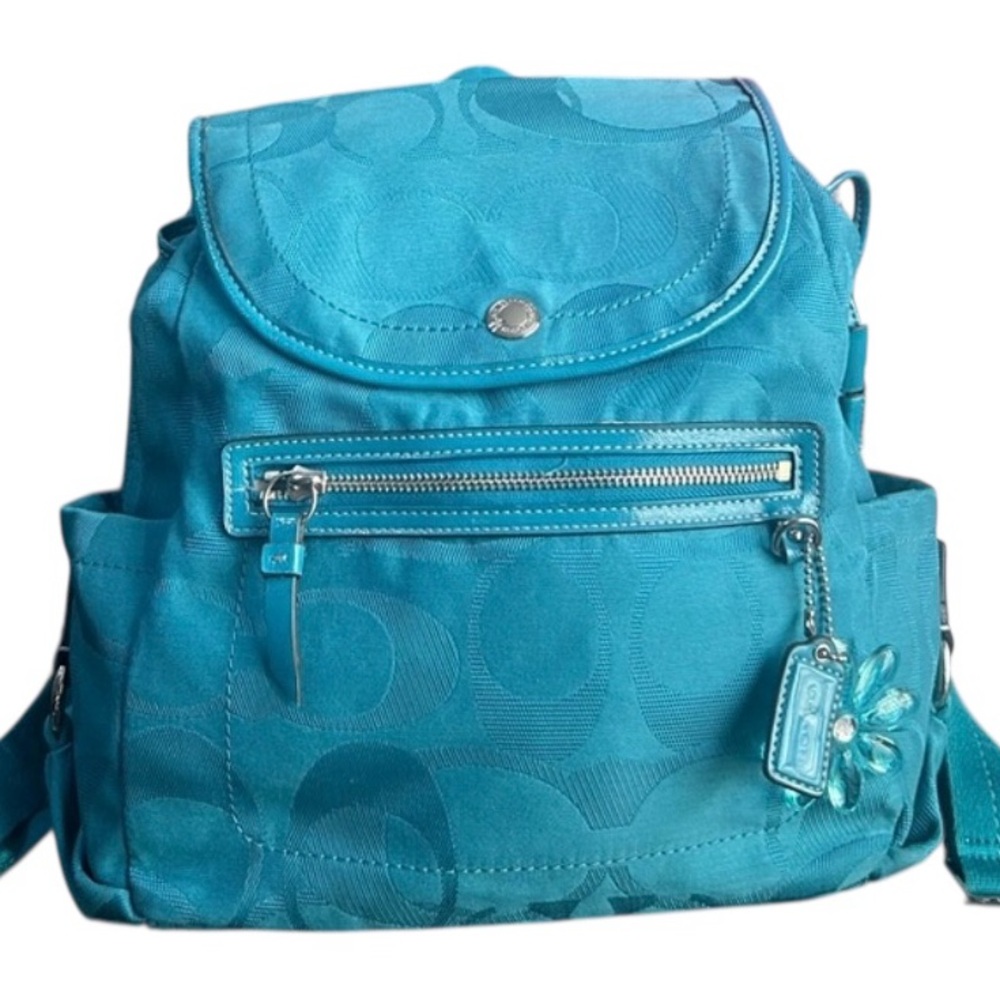 Coach Teal Backpack w/2- hang tags Cotton